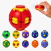 3D Rotating Decompression Ball,pressingfingertip Gyroscope (Red-A)