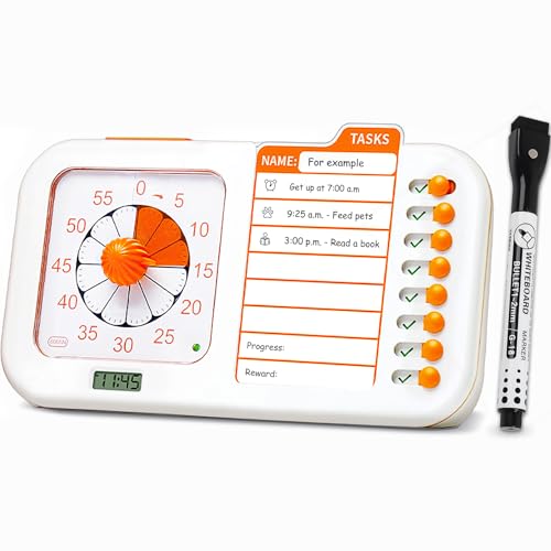 3 in 1 Visual ADHD Timer for Kids with Planning Board, Task Timer, Chore Chart & Visual Schedule Planner, Autism & ADHD Tools with Checklist for Classroom, Homeschool, Home