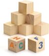 3 Inch Wooden Blocks for Crafts, 8Pack 75mm Unfinished Wood Cubes Blocks, Natural Wood Square Blocks, Wooden Cubes for Arts and Crafts and DIY Projects