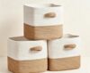 3 Pack 11 Inch Cotton Rope Cube Storage Bins, Closet Toy Shelf Storage Cube Drawer Organizer