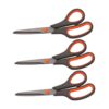 3 Pack 8" Titanium All Purpose Comfort-Grip Sharp Scissors for Everyday Use
