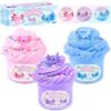 3 Pack Axolotl Butter Slime, Slime Kit with Pink, Blue, Purple Axolotl Charms, Soft and Stretchy, Slime Party Favor for Girls & Boys, Classroom Rewards, Birthday Gifts for Kids