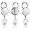 3 Pack Heavy Duty Badge Reel, FadyRaye All Metal Retractable Badge Holder