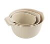 3 Pack Papyrus Beige Mixing Bowl Set, 11.81 Inch 50% RPP Recycled Plastic Stackable Multipurpose Bowls for Baking Cooking Salad Prep