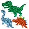 3 Pack Pop Fidget Toy Its with Alphabet, Sensory Fidget Poppers ABC Learning Toys for Kids， Silicone Dinosaur Pop Anxiety Stress Relief it Game for Classroom (Multiple Colors Dinosaur)