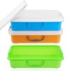 3 Pack Sensory Bin with Lids, Montessori Sensory Tray Set for Kids, Large Play Activity Trays for Sand, Water Beads, Rice, Crafts and Learning Activities(Toys Not Included)(Green, Orange, Blue)