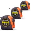 3 PackTape Measure,Easy Read Measuring Tape Retractable with Fractions 1/8, Measurement Tape