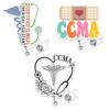 3PC Certified Clinical Medical Assistant Badge Reels Gift Set CCMA Retractable ID Card Holder Healthcare Hospital Clinic Staff Name Tag Alligator Clip Uniform Accessories Gifts for Women Adults