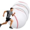 3 Pcs 40 Inch Giant Inflatable Baseball Ball, Huge Beach Baseball Large Sport Balls Jumbo Beach Balloons Oversized Baseballs Party Favors for Birthday Decoration, Gift, Outdoor Sports, Pool, Backyard