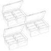 3 Pcs Bead Organizer Box, Plastic Storage Case with 6 Small Dividers, Transparent Case for Beads, Jewelry, Nails, and DIY Crafts, Portable, Easy to Use
