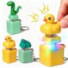 3 Pcs Duck Quacking Fidget Toy Frog Croaking Keyboard Keychain Clicker Fun Portable Lizard Sound Button Anxiety Relief Toy with Colorful Lights for Adult Stress Relief Travel Sensory Stocking Stuffers