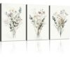 3pcs Framed Plants Flowers Wall Art Decor Canvas Print Nature Style Farmhouse Picture Poster Gallery Bedroom Living Room Studio Kitchen 16x24 Inch Ready to Hang