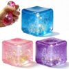 3Pcs Glitter Squishy Cube,Slow Rise Stress Cubes,Sugar Squeeze Toys