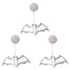 3 Pcs Halloween LED Bats, Plastic Bat Window Silhouette Lights, 9.8 x 3.9 in / 25 x 10 cm, Battery Operated Holiday Decoration, Halloween Window Lights with Suction Cups