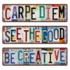 3Pcs Positive Quote Plate Tin Signs,16x4 Inch Creative Wall Decor