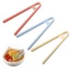 3Pcs Silicone Mini Tongs, Small Serving Tongs, Grippers for Appetizers, Snacks, Ice Cubes & More, Child Sensory Toys and Accessories, 5.5 Inch, 3 Colors
