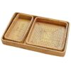 3 Pcs Storage Organizer Baskets, Rattan Serving Tray, Rectangular Rattan Baskets for Storage, Handmade Wicker Baskets