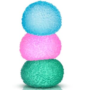 3pc Stress Balls for Adults, Squishy Ball Sensory Textured Memory Gel Fidget Toys for Kids/Adults Hand Exercises, Valentines Day Party Favors Anxiety Relief Squeeze Ball(1.80“)