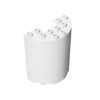 3 Piece Cylinder Half 3 x 6 x 6 with 1 x 2 Cutout, White, Compatible with Lego Parts and Pieces