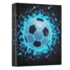 3 Ring Binder 3D Soccer Football Blue View Binder School Office