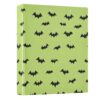 3 Ring Binder Black Bat Green Pattern View Binder School Office