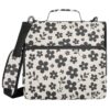 3 Ring Zipper Binder Black White Floral Binders Bag with Shoulder Strap 500 Sheets Paper Organizer Trapper Keeper Documents Storage File Folder for School Office