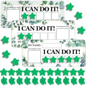 3 Sets Magnetic Rewards Chart for Students Do It Token Board Greenery Eucalyptus Behavior Chart at Home Positive Star and Customization Goal Box Incentives for Teacher Essentials Elementary Classroom