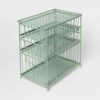 3 Tier Drawer Organizer : Steel Multi-Compartment, Under Sink Bathroom Storage (Green)