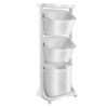 3 Tier Laundry Basket for Bathroom Rolling Stackable Storage with Wheels