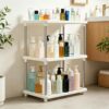 3 Tier Plastic Storage Shelf, Bathroom Storage Rack, Standing Closet Storage Shelves, Plastic Shelving Units and Storage, Storage Organizer for Kitchen, Laundry Room, Garage 21.6"H X 16.5"W X 8.2"D