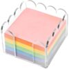 3x3 Inch Scalloped Acrylic Sticky Note Holder, Clear Cute Post It Note Dispenser, Notepad Holder with Wave Design, Thick Acrylic Desk Organizer for Office, Home, Dorm, Classroom