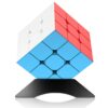3x3 Speed Cube Stickerless with Stand & Tutorial Toy Gift for Boys 6-12