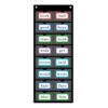 3'' x 5'' Index Card Holder Sleeve, 11.8"W x 27.8"H Standard Pocket Chart with 16 Clear Slot Hanging Wall File Organizer for Business Cards, Classroom Office Library Home