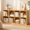 4-Cube Bookshelf, Wooden Bookcase, Cubby Shelf, Cube Shelf, Low Bookcase