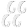 4-Pack Hanging Closet Rod Support, 3/4 Closet Shelf Rod Holder, Sturdy Plastic J-Shaped Closet Brackets for Hanging Clothes, Multi-Functional Hooks for Cabinets Storage, Wardrobe, Curtain Rod, White