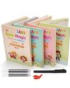 4-Pack Magic Copybook Set, Reusable Handwriting & Tracing Workbook for Preschool Kids Ages 3+, Alphabet, Numbers, Math & Drawing, Kindergarten Learning Activity | 10 Refill,ONE Pen and GREAP