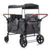 4-Seater Removable Stroller Wagon, Extra-Thick Support Bar, 212 Load Capacity, All-Terrain PU Wheels with Suspension & One-Step Brake