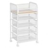 4-Tier Mesh Drawer Makeup Organizer Cart, White