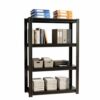 4-Tier Metal File Organizer Rack, Office File Shelf with Adjustable Shelves, Heavy Duty Anti-Tilt Design Document Storage Rack for Letter/Legal/A4 Files, Home Office Desktop Filing Cabinet Rack, Black