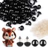 400Pcs Safety Eyes for Crochet Eyes Amigurumi，10mm Safety Eyes for Stuffed Animals, 200pcs Washers whth 200pcs Plastic Craft Eyes for Crocheting Doll Eyes Making