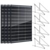 400W N-Type Bifacial Solar Kit, 12V 4x100W 16BB 25.6% High-Eff Cell, IP68 PV Module for RV/Marine/Cabin/Roof/Farm + 28" Adjustable Tilt Mount Brackets for 100-400W Panels
