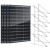 400W N-Type Bifacial Solar Kit, 12V 4x100W 16BB 25.6% High-Eff Cell, IP68 PV Module for RV/Marine/Cabin/Roof/Farm + 45" 0-90° Adj Tilt Mount Brackets for 100-400W Panels