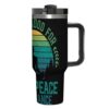 40Oz Stanley Style Tumbler,Inner Peace Balance Zen Yoga,Handle Lid Straw Gift Travel Car Cup Travel Cup for Car