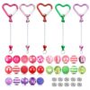 40 Pcs Beadable Keychain Making Kit, Heart Carabiner Clips with 20mm Chunky Bubblegum, Rhinestone and Pearl Beads for DIY Crafts, Jewelry Making and Handmade Gifts