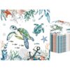 40Pcs Blue Coastal Turtle Paper Napkins Disposable Under the Sea Napkins, Nautical Ocean Sea Turtle Hand Towels for Underwater Beach Summer Birthday Baby Shower Dinner Kitchen Bathroom