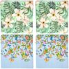 40 pcs Floral Decoupage Paper Napkins, Decorative Flower Cocktail Napkins for Crafts, Vintage Botanical Paper Napkins for Valentine's Day, Birthday Parties and Home Decor