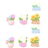 40 Pcs Flower Thumb Tacks Tulip Sunflower Daisy Flower Push Pins Cute Resin Floral Pushpins for Cork Board Bulletin Board Photo Wall Office Home