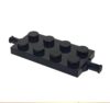 40 Piece Plate 2x4 with Pins and Thin Angled Supports, Black, Compatible with Lego Parts 30157