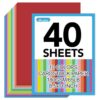 40 Sheets Colored Cardstock 8.5 x 11, 10 Colors, 180GSM/65lb
