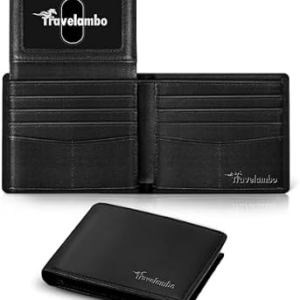 Wallet for Men, Premium Classic Mens Wallet Minimalist Slim Bifold Wallet, RFID Blocking Wallet with 10 Credit Card, 2 ID Window and 2 Cash Slots, Leather Compact Wallet, Front Pocket Card Holder